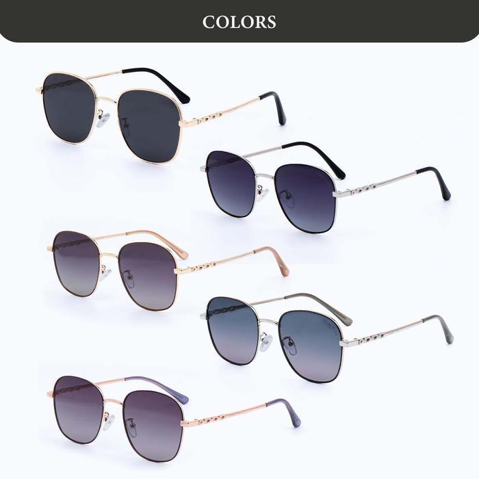 GRATIS ONGKIR Kacamata Hitam Sunglasses Polarized Bulat TR Metal Trendy Modern Pria Wanita Premium S