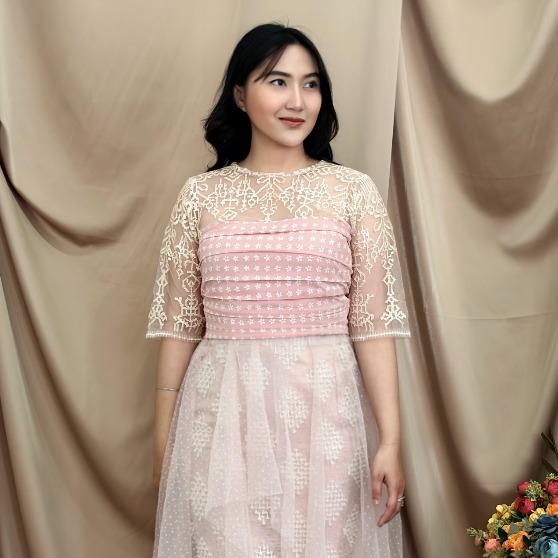 AGAFIA - PLEA SERIES - BLOUSE TUNIK/ ATASAN WANITA/ BLOUSE TUNIK - TILE BORDIR- TILE DOT