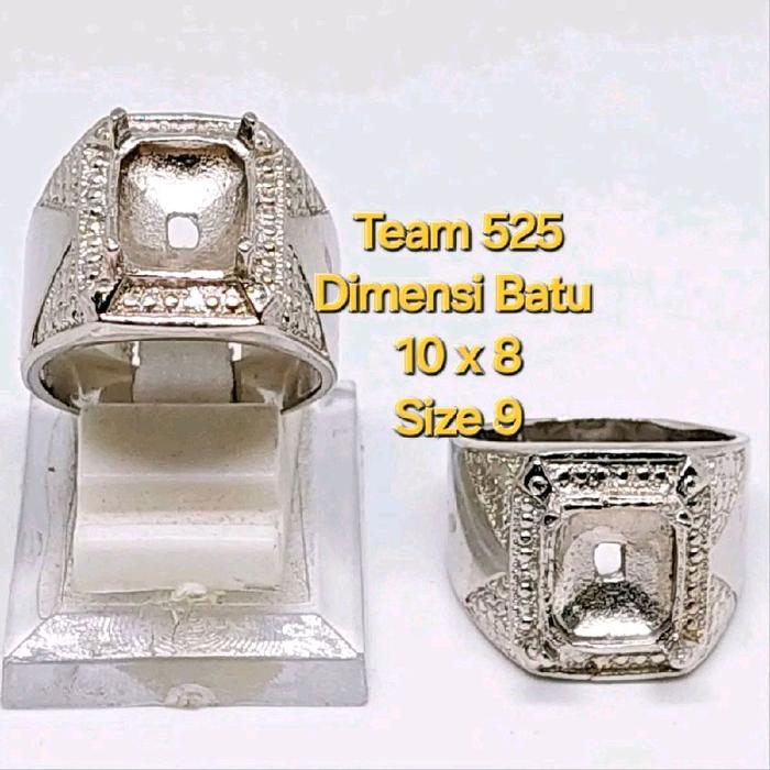 Ring emban alpaka super 10 x 8 eceran / model kotak cakar polos segitiga kuku / pengikat ring cincin