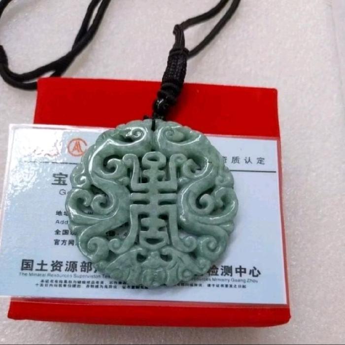 Kalung Giok Asli Burma Tipe A sertifikat Natural Kalung Giok Burma