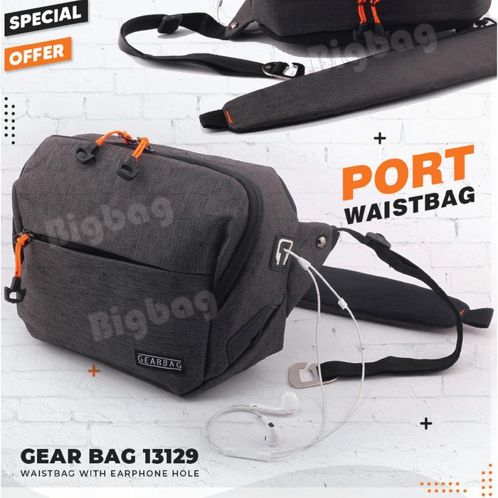 Gear Bag - NAVAL Port -13129 - Waistbag WITH EARPHONE HOLE BB - Tas Selempang Pria