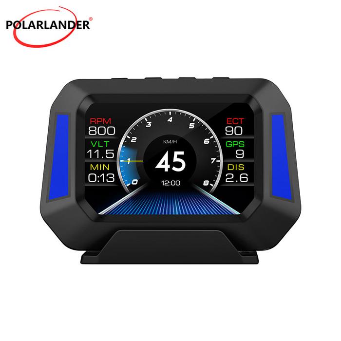 Car Head-up Display 3.5 inch LCD Display OBD2+GPS+Gradient Meter
