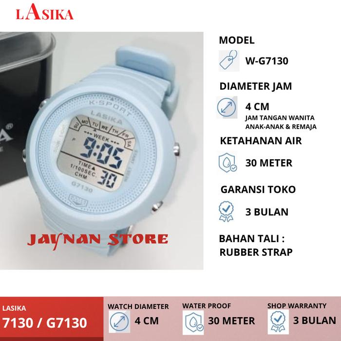 DI JUAL JAM TANGAN ANAK DIGITAL MURAH TAHAN AIR LASIKA ORIGINAL G7130/7130/W-G7130