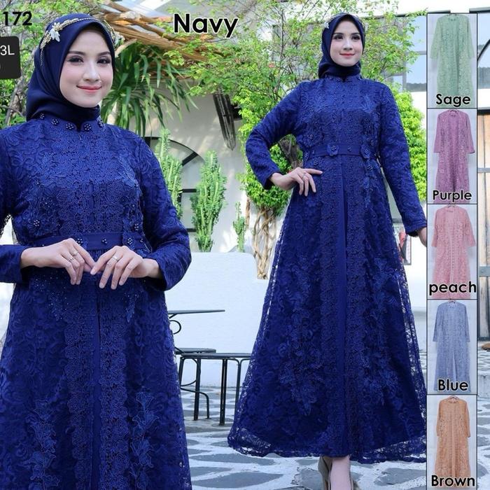 Gamis brukat impor terbaru / gamis lebaran impor terbaru / gamis brukat busui impor
