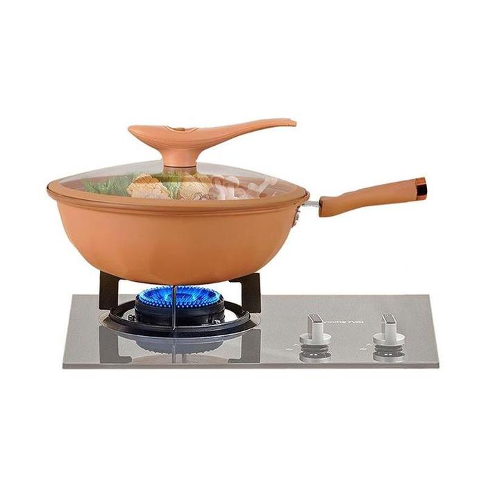 Non-Stick Clay Wok With Steamer Basket Clay Wok Micro-pressure Wok