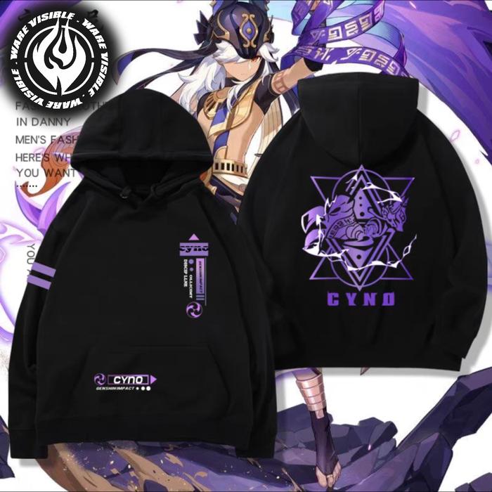 WareVisible Jacket Hoodie Pullover GENSHIN CYNO Oversize Korean Style Unisex Jacket Fleece
