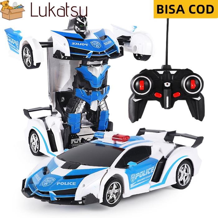Mainan Mobil Transformer Mainan Robot Transformer Mainan Mobil RC 2in1 Robot Anak Laki-laki