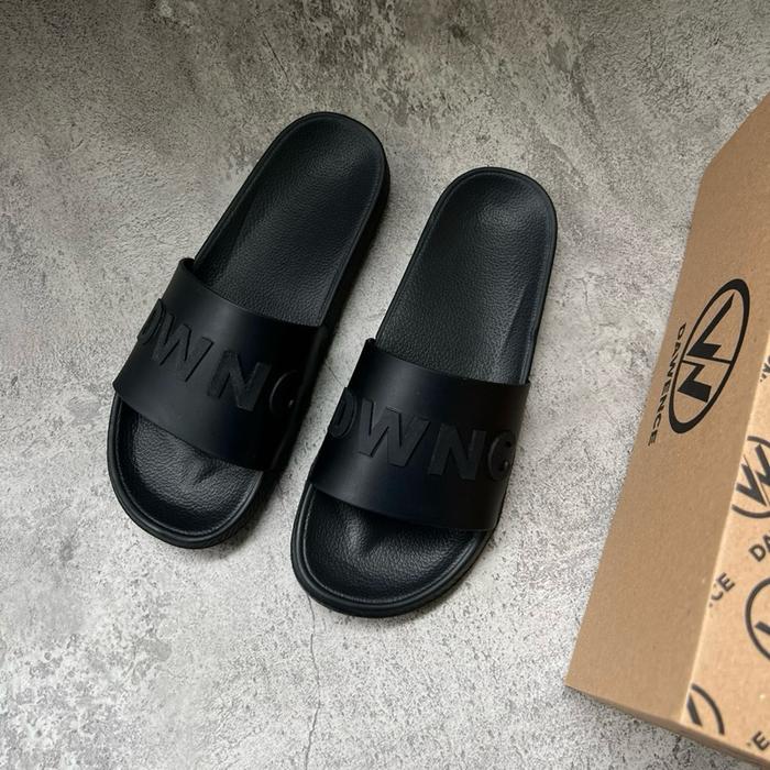 Dawence - Piero Black Sandal pria wanita karet sendal Selop Slip On Casual Pria original Terlaris Te