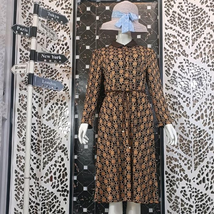 tunik motif bunga-bunga import