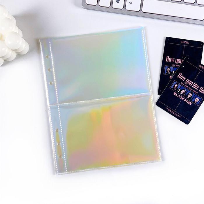 (10 lembar) Sleeve ONE SIDE HOLOGRAM LASER KILAT Binder PHOTOCARD - 2P HOLOGRAM 10 lbr