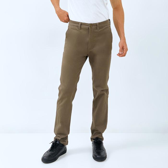 Celana Pria Chino Panjang WD & CO. Brown Slimfit Bahan Stretch