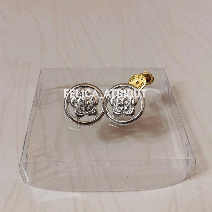 pin kerah baju satpam silver kancing paku
