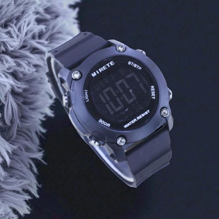 Jam Tangan Wanita, Jam Tangan Wanita Mirete Tahan Air Digital Led Strap Karet Cod