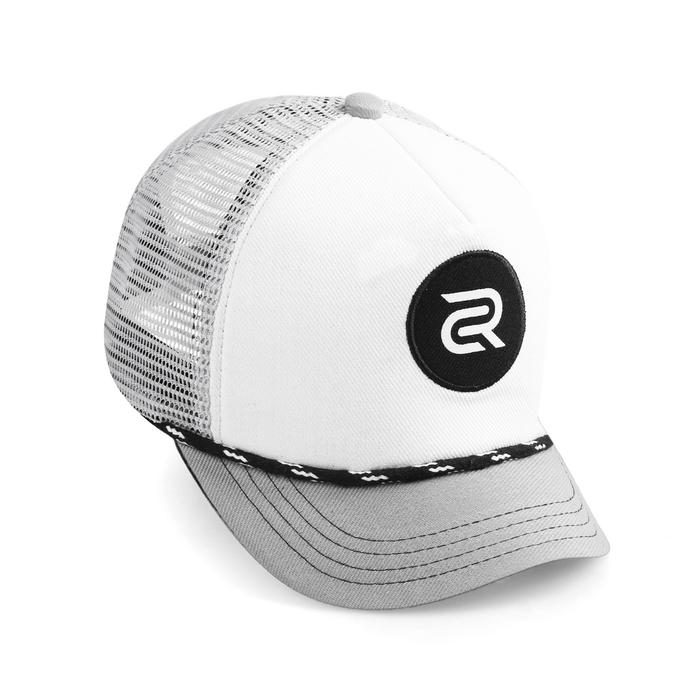 CARIDER OFFICIAL - TOPI JARING VISOR PENDEK PRIA ABU-ABU BORDIR CR311 Trucker