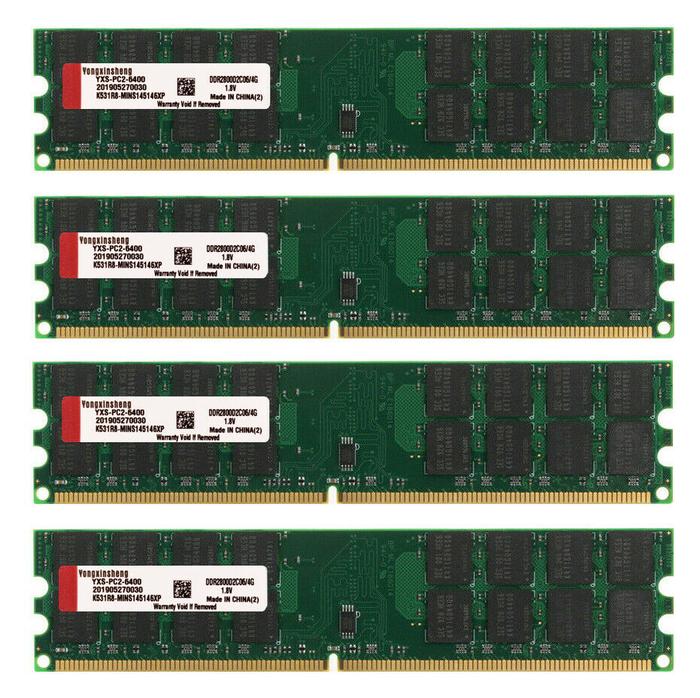 16GB 4X4GB PC2-6400 DDR2-800MHZ 240pin AMD Khusus Desktop Memori Ram