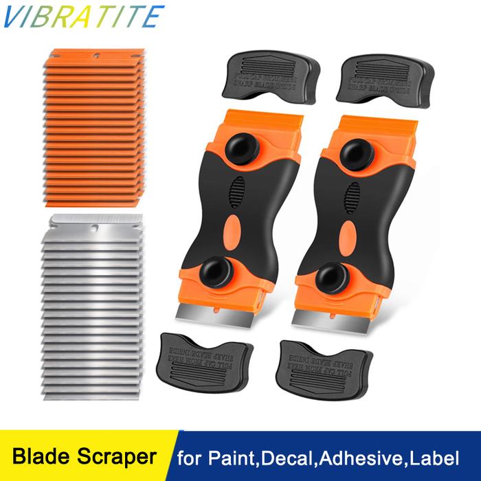 Razor Blade Scraper Tool,Sticker Remover Cleaning Scraper for Paint,Decal,Adhesive,Label,Caulk,Glass