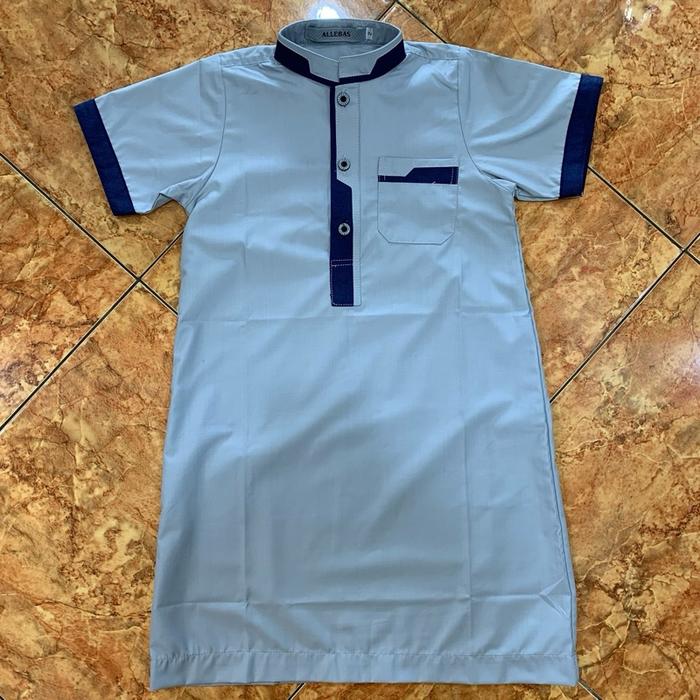 ready gamis anak/bayi lengan pendek merek allebas bahan adem dan nyaman digunakan
