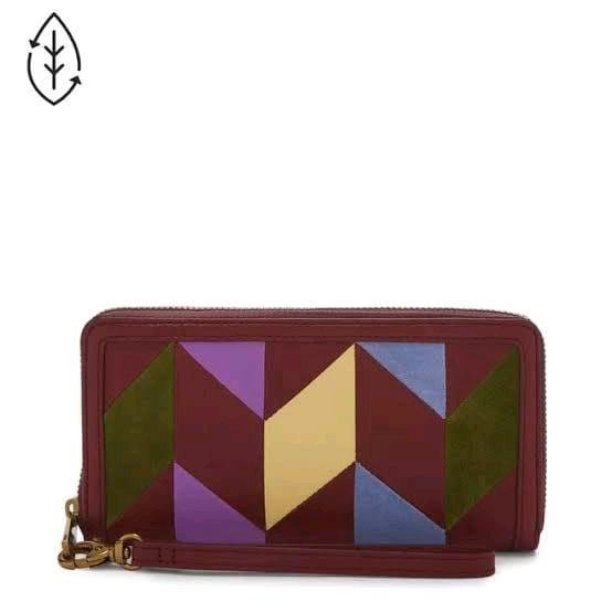 Dompet Fossil Logan Zipper Patchwork