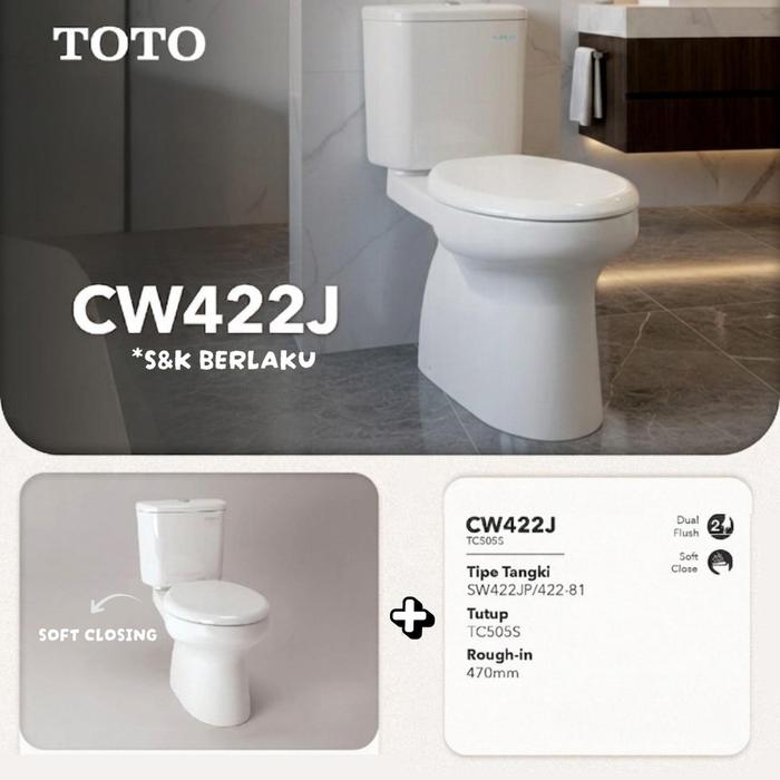 Kloset Duduk TOTO CW422J/SW422JP With TC505S Complete Set