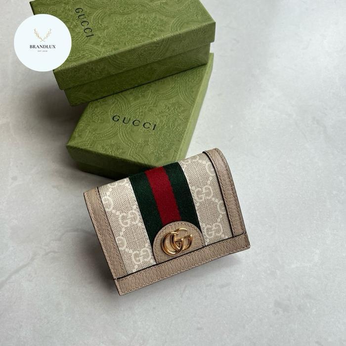 GG ophidia compact wallet beige/oatmeal
