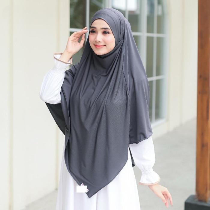 Ainun Jilbab Instan Cadar Bahan Jersey Model Terbaru 2025 Hijab Khimar French Jumbo Tali Syar'i Simp