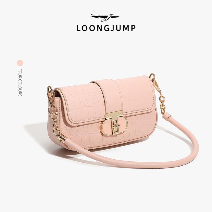 Tas Ketiak Prancis Peach Oolong Tas Wanita Ceruk Premium Tas Rantai Rasa Tas Selempang Bahu LOONGJUM