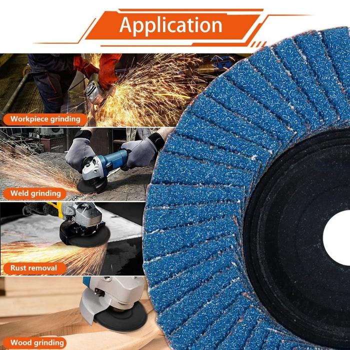 10pcs Mata Gerinda Amplas Susun 3 Inch Amplas Susun Fleksibel Grit #80 Flap Disc Gerinda Amplas