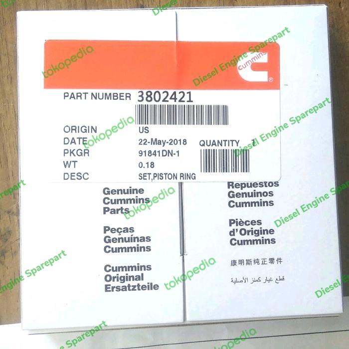 3802421 3802230 ring piston cummin 4bt 6bt komatsu pc200-7 6d102 4d102 T1