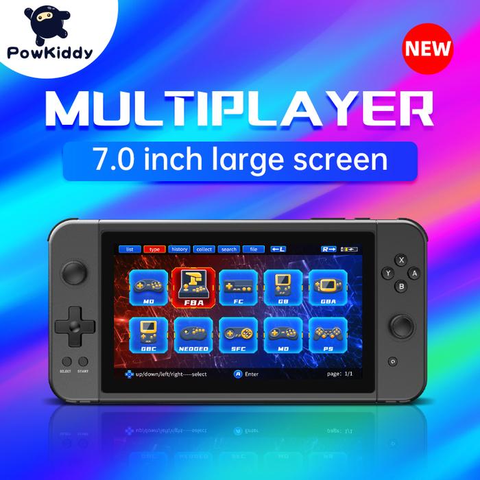 New POWKIDDY X70 Handheld Game console 7 inch HD Screen Retro Game