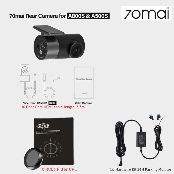 Kamera Belakang untuk Kamera Dasbor 4K Kamera Belakang