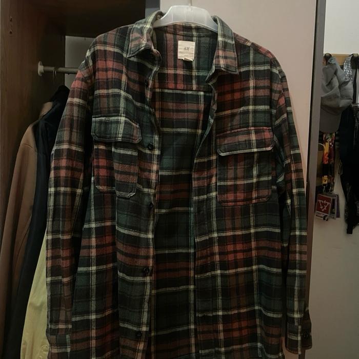 H&M LOGG Cotton Plaid Shirt | Kemeja Tartan Flannel | Kemeja Pria