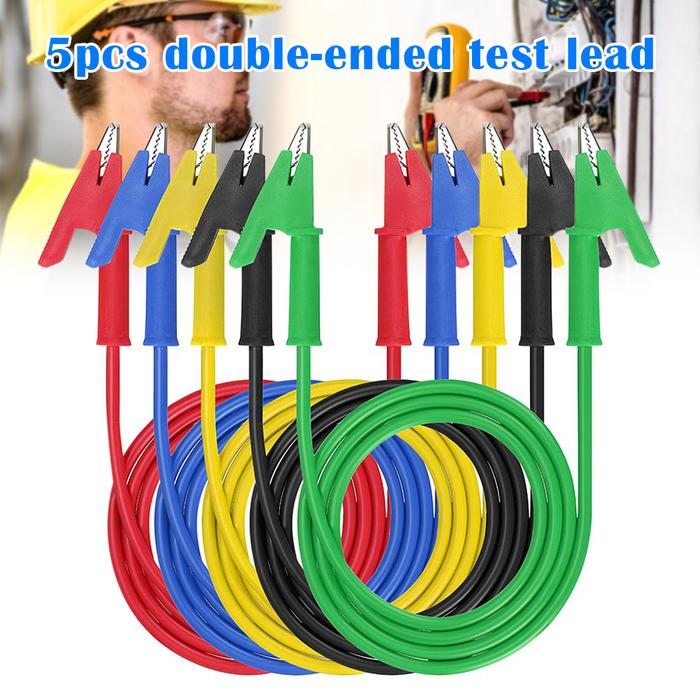 Kabel Kawat Timah Uji Klip Buaya Ujung Ganda dengan Klip Isolator