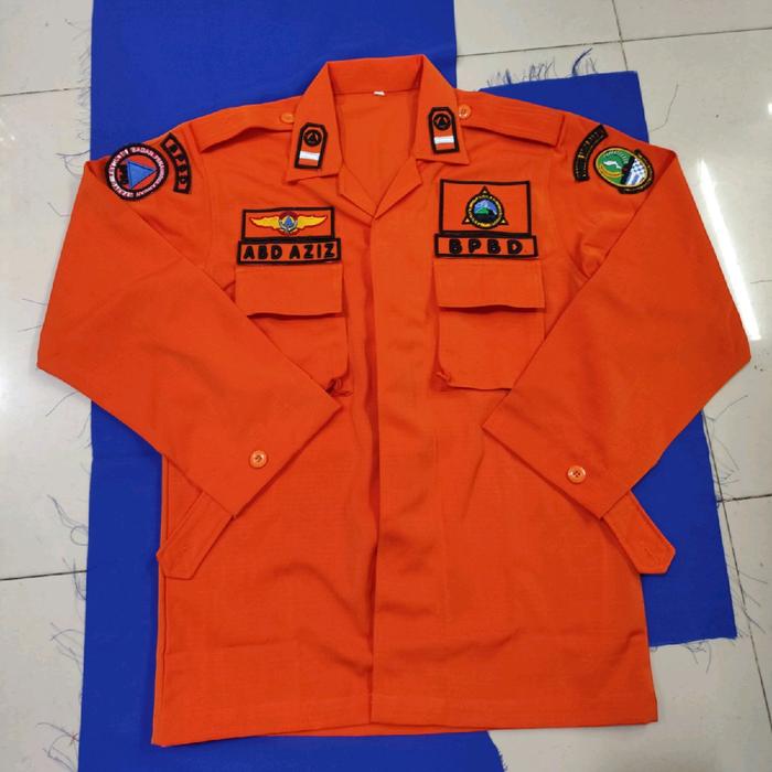 Kemeja Atasan PDL BPBD/BNBP/BASARNAS+Atribut Bordir Timbul