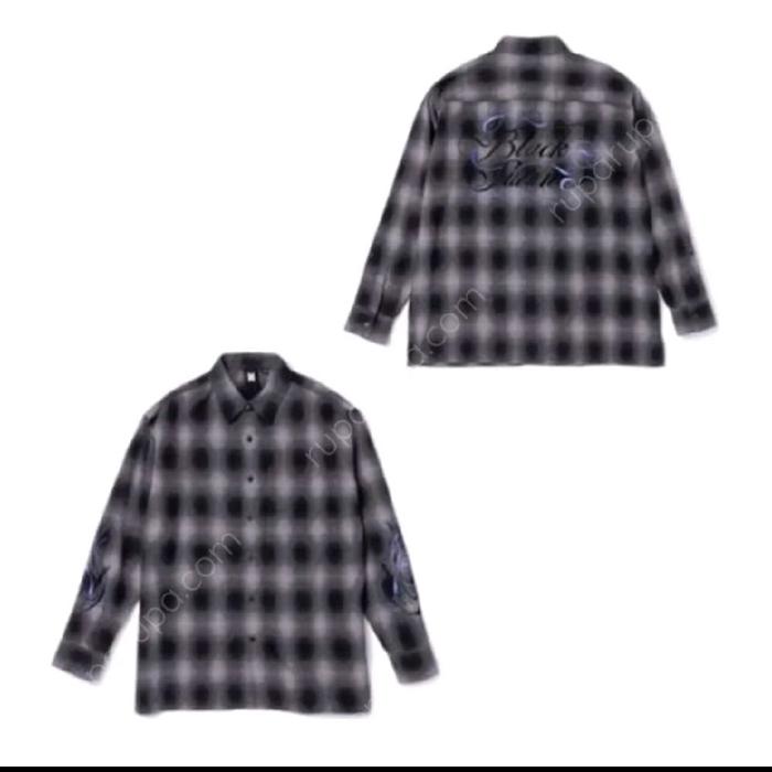 Bts Kemeja Original Lisence Ukuran L Flannel Shirt - Abu-Abu FREE Paper Bag