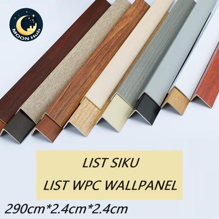 DISKON LIST SUDUT SIKU L WPC WPANEL/ LIST PENUTUP WPC LIS W PANEL LIS WPC SIKU TANGGA BAHAN PVC READ