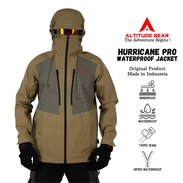 Altitude Gear Jaket Gorpcore Waterproof Outdoor Pria Wanita Hurricane Pro Waterproof Goretex 3 Layer