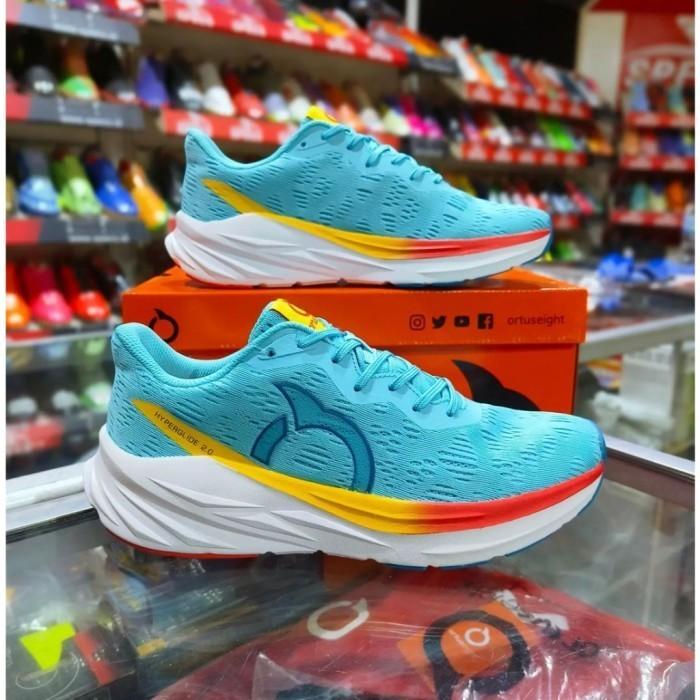 Ortuseight Sepatu Running HG 2.0 Hyperglide Ice Blue White Pria Wanita