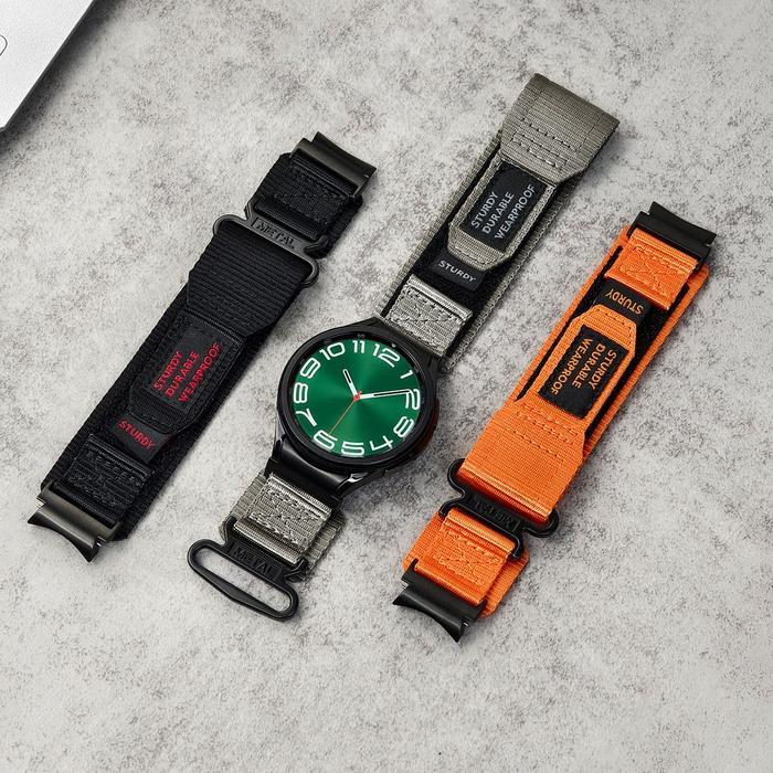 Strap Nylon canvas sport cocok untuk SAMSUNG GALAXY Watch ULTRA 8 Classic 40mm 44mm 46mm Nato Sport 