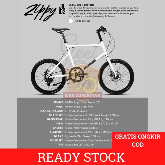 (COD) SEPEDA MINI VELO MINION 20 INCH GENIO ZIPPY HIDROLIK + GARANSI KASKADA Outdoor Pacific