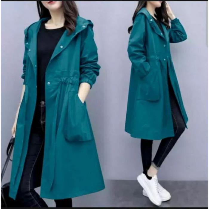 COAT KYORI HOODIE/ Jaket Mantel Wanita/ Coat Korean Style/ Cardigan Canvas Wanita