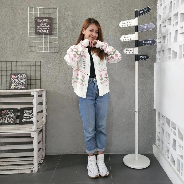 Cardie Summer Love Outer Kardigan Rajut Wanita Blazer Trendy Pakaian Outwea