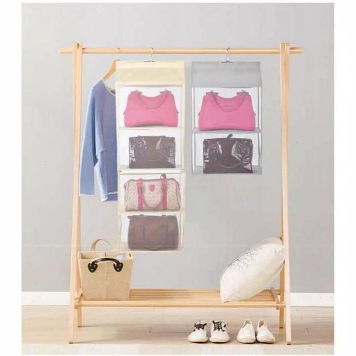 Hanging Bag Rak Tas 6 Sekat Rak Tas Rak Gantung 6 Sekat Tempat Tas Grosir