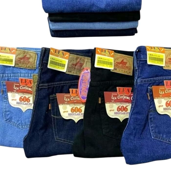 Lea Clothing Celana Jeans Pria Dewasa Regular Fit Bukan Slimfit Tebal Terlaris Bahan Denim Original 