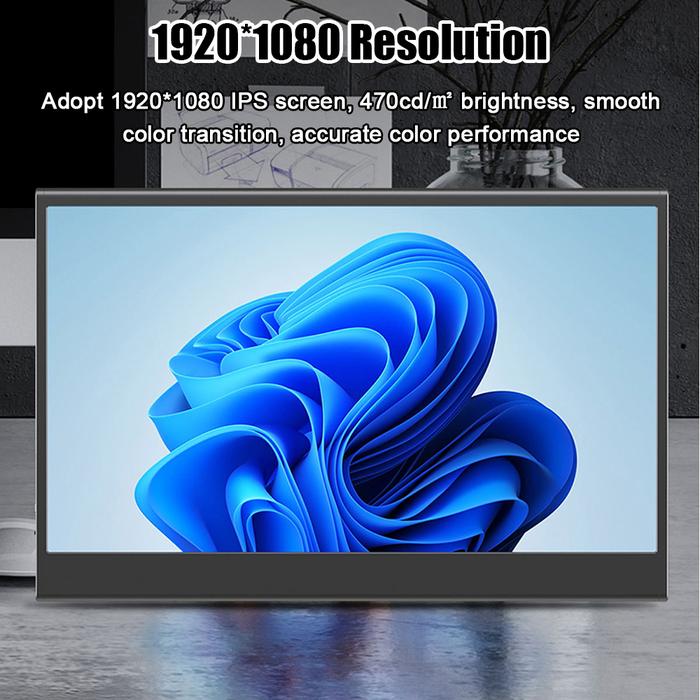 15.6 inch Portable Monitor IPS Screen 1920*1080 Resolution 170° Wide