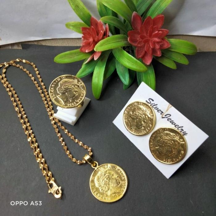 (PROMO) 1SET KOIN DOLAR MIRIP EMAS KUNO ASLI (JINAR)