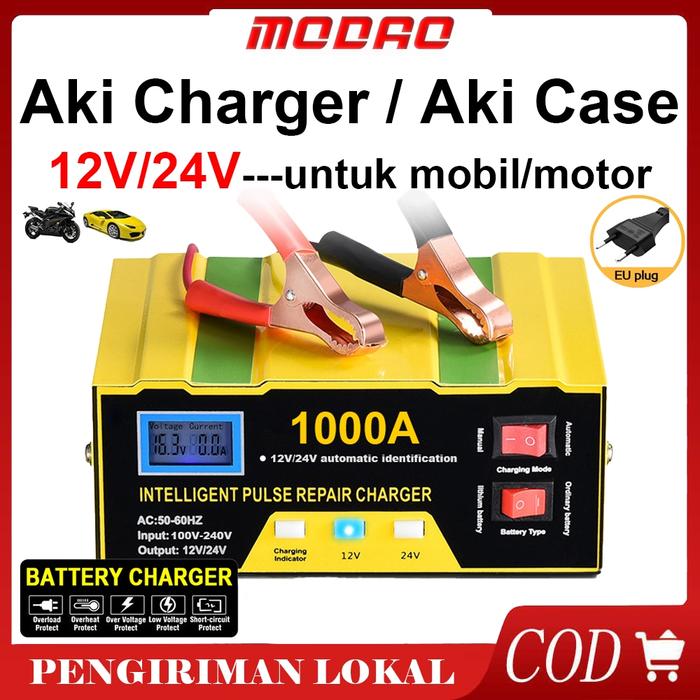 Charger Aki Mobil Motor 12V/24V 6-105AH Case Aki Mobil/Aki Case/Aki Charger/Alat Case Aki Mobil/Case