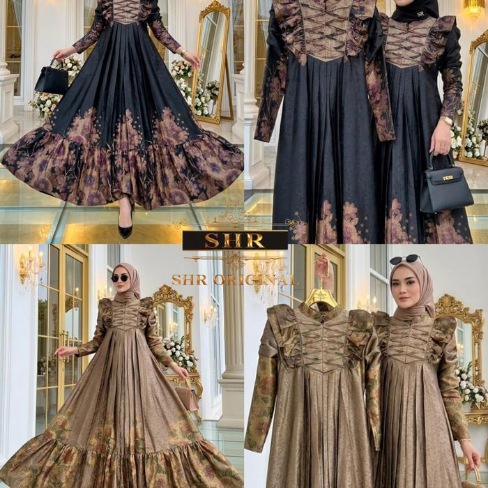SHR BAJU MIDI SHR DADA SILANG REMPEL Original dengan Desain Elegan dan Detail Ruffle yang Menarik