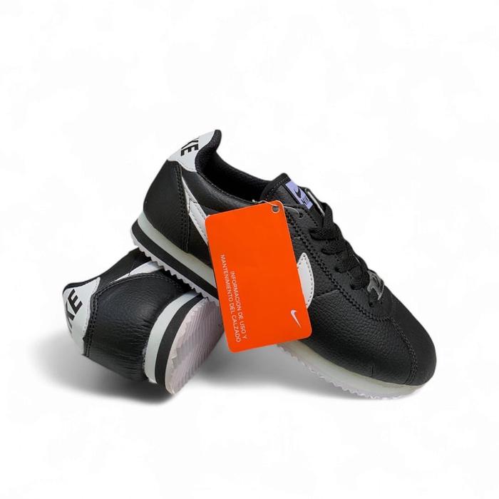Sepatu Sneakers Pria Nike Cortez Classic Leather Black White Premium Quality