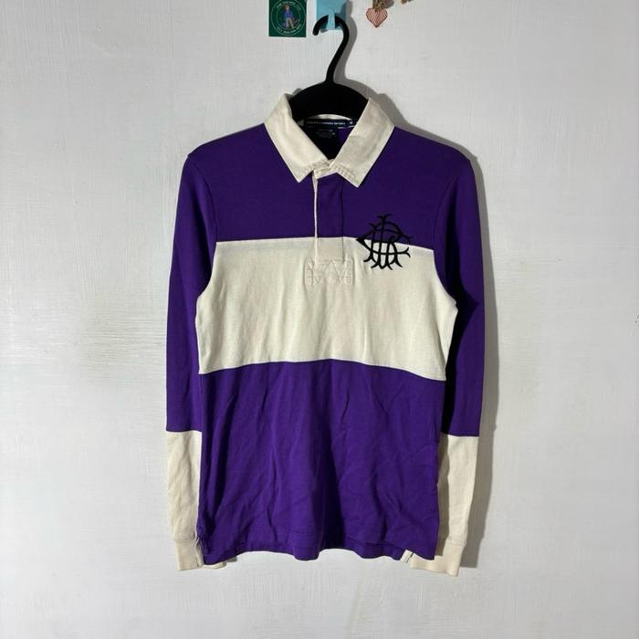 POLO RUGBY RALPH LAUREN WOMEN SPORT STRIPE SECOND SIZE M
