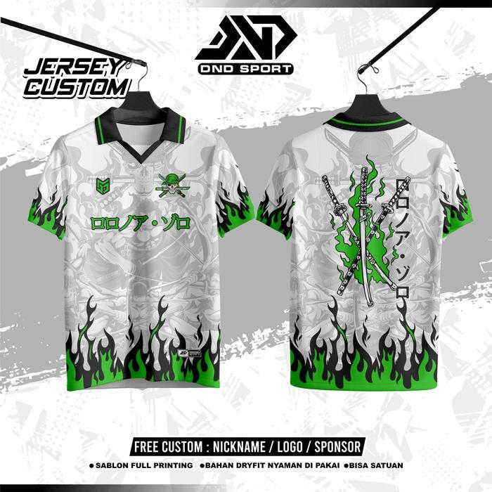 PREMIUM Jersey Custom Rorona Zoro Free Custom Nama Nomor Punggung Logo Sponsor